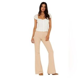 Idyllwind HIGH RISIN' IRISH CREAM SIGNATURE BACK POCKET CORDUROY Flare Pant SZ 4